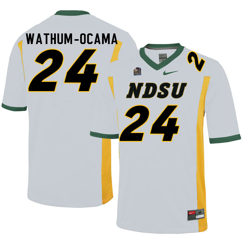 Men #24 Jenaro Wathum-Ocama North Dakota State Bison College Football Jerseys Sale-White - Click Image to Close